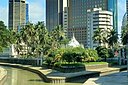 ☎∈ View of Masjid Jamek and the confluence of Gombak and Klang rivers in Kuala Lumpur, Malaysia.