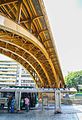 Viaduct structure seen from below.