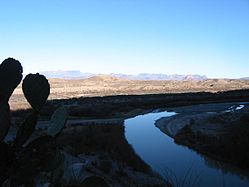 O rio Grande na fronteira EUA-México