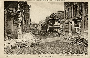 Rue de Ronchin après l'explosion