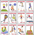 Timbres du Suriname : jeux olympiques de 2008