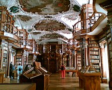 Bibliothèque de l'abbaye de Saint-Gall de style Baroque Rococo.