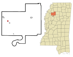 Location of Sumner, Mississippi