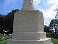 Memorial in Anglo-French cemetery behind the Thiepval Memorial.