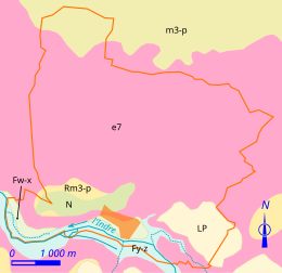 Carte en couleurs représentant les couches géologique affleurantes d'un territoire.