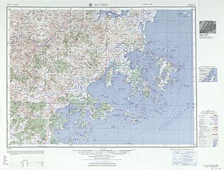 Map including Xiaori Island (labeled as Hsiao-jih Tao 小日島) (AMS, 1954)