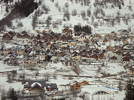 The village seen from the cable car