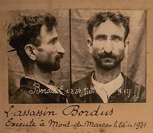 Photo d'identité judiciaire d'Étienne Bordus.