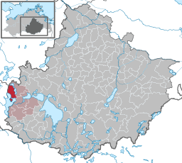 Läget för kommunen Alt Schwerin i Landkreis Mecklenburgische Seenplatte