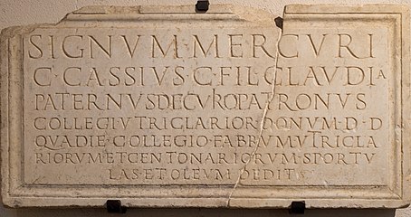 Inscription from the turn of the 2nd and 3rd century AD