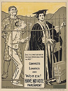 Pro-suffrage poster, at and by Emily J. Harding