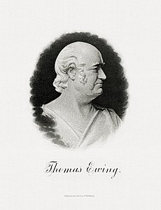 Thomas Ewing at United States Secretary of the Treasury, by the Bureau of Engraving and Printing (restored by Godot13)