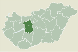 Location of Fejér county in Hungary