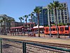 A view of Gaslamp Quarter station from the San Diego Convention Center side of the freight track