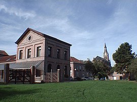 The old railway station and church