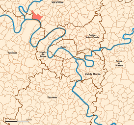 Position dans la grande couronne parisienne.