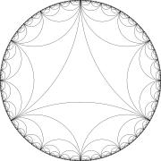 Line drawing of tessellation by ideal triangles