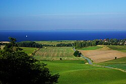 View across the Bay of Aarhus as seen from the hill of Ellemandsbjerg.