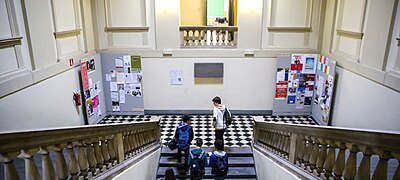 The staircase leading to the first floor