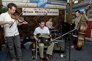 Members playing at the Blue Moon Saloon