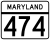 Maryland Route 474 marker