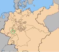 Location of Frankfurt within the German Confederation