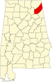 State map highlighting DeKalb County