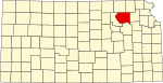 State map highlighting Pottawatomie County