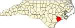 State map highlighting Onslow County