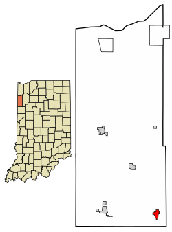 Location of Goodland in Newton County, Indiana