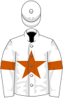 White, orange star, orange armlet on sleeves, white cap