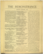 'The Remonstrance published by the Massachusetts Association Opposed to the Further Extension of Suffrage to Women