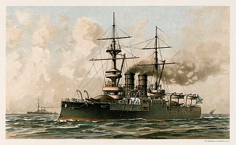 Russian battleship Dvenadsat Apostolov, by Stadler and Pattinot after Vasily Ignatius (restored by Adam Cuerden)