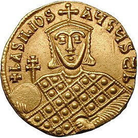 Gold solidus of Emperor Basil I the Macedonian.