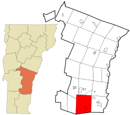 Location in Windsor County and the state of Vermont.