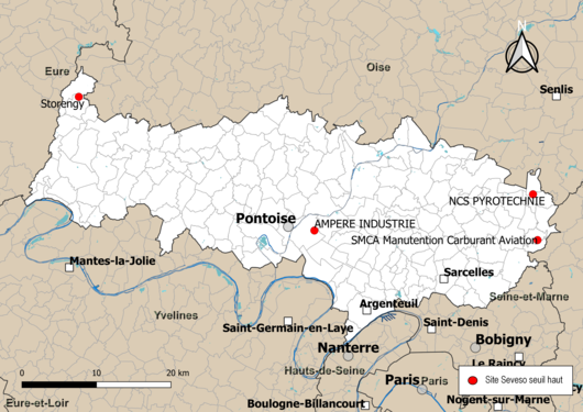 Carte des sites « Seveso seuil haut ».