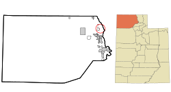 Location in Box Elder County and the State of Utah.