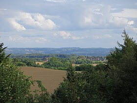 Le Bungsberg vu depuis la tour de guet du château de Panker au nord-ouest.