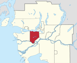 Location of Burnaby in Metro Vancouver