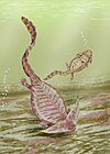 Life restoration of Diplocaulus.