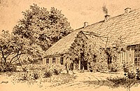 Manor in Bohdanów - drawing Ferdynand Ruszczyc from 1895.[36]