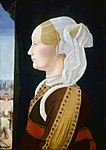 Ginevra Sforza, fru till Giovanni II Bentivoglio (c. 1480), National Gallery of Art, Washington, D.C., USA.