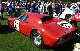 Ferrari 250 LM (chassis 5893), the last Ferrari to win the 24 Hours of Le Mans until 2023, on display at Amelia Island in 2013