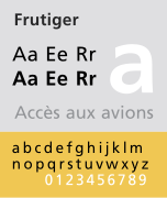 Frutiger, fonte conçue en 1974, publiée en 1976.