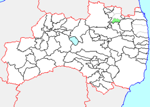 月舘町の県内位置図