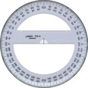 グラード単位（1周400グラード）の分度器