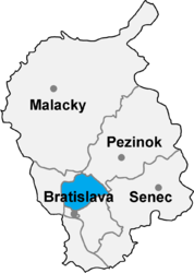 Distretto di Bratislava III – Mappa