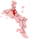 Location within Mahé island, Seychelles