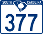 South Carolina Highway 377 marker