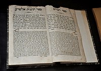 The Book of Deuteronomy, Debarim. Hebrew with translation into Judeo-Arabic, transcribed in Hebrew letters. From Livorno, 1894 CE. Moroccan Jewish Museum, Casablanca